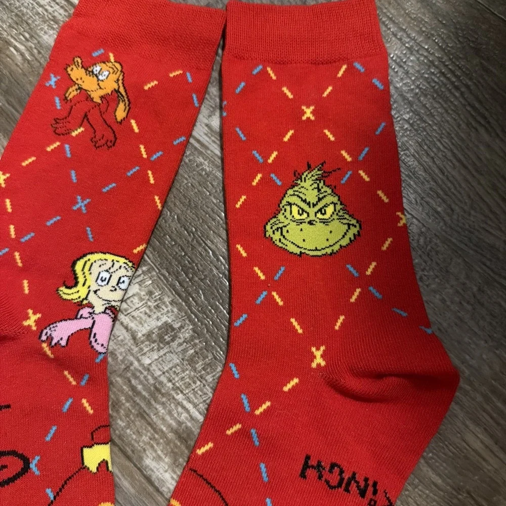 The Grinch Meal McDonald's Red Socks New Unused 2025 Limited Edition.